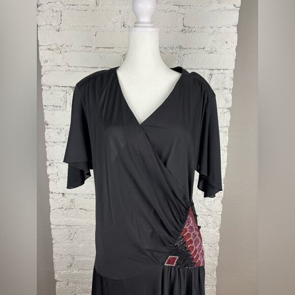 Vintage Disco Wrap Beaded Dress - Picture 4 of 13